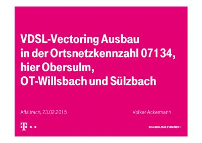 VDSL Ausbau Deutsche Telekom