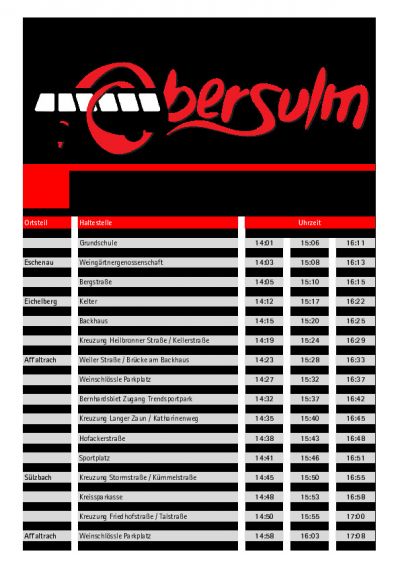 Fahrplan Bürgerbus