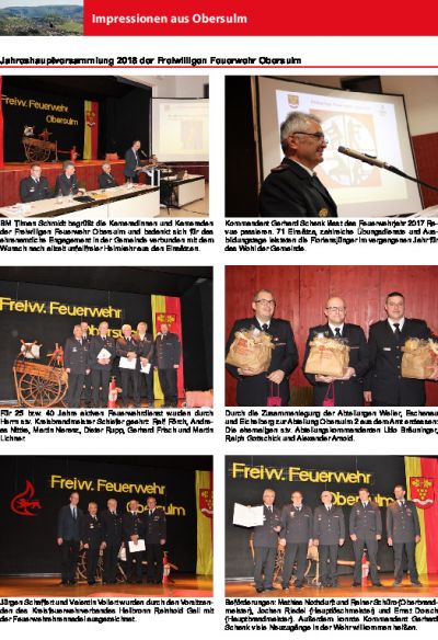 Jahreshauptversammlung 2018 FFW Obersulm