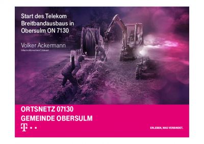 Start des Telekom Breitbandausbaus in Obersulm ON 7130