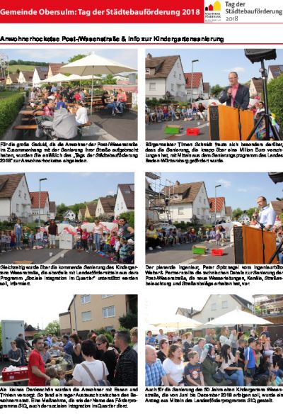 Anwohnerhocketse in der Post-/Wasenstraße