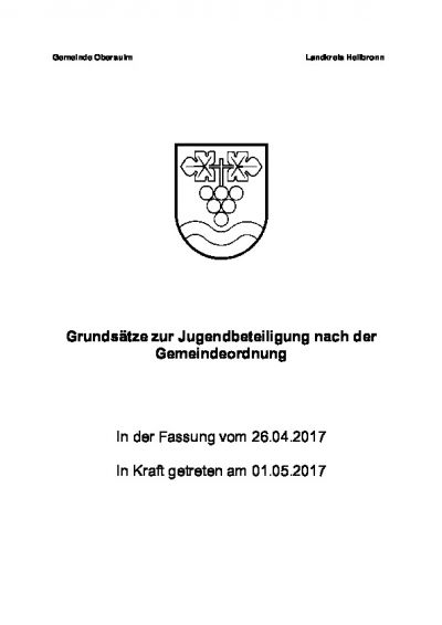 Jugendbeteiligung Grundsätze