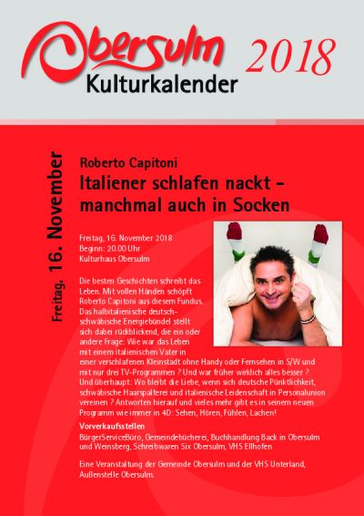 Roberto Capitoni - Italiener schlafen nackt, manchmal auch in Socken