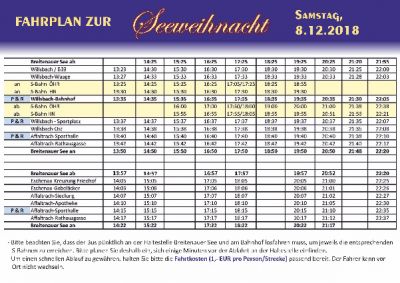 Flyer Einlegeblatt Fahrplan