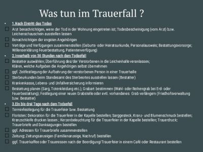 Was tun im Trauerfall-Aktuell