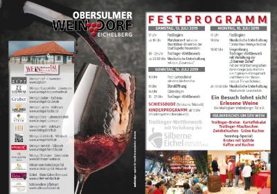 Programm Obersulmer Weindorf 2019