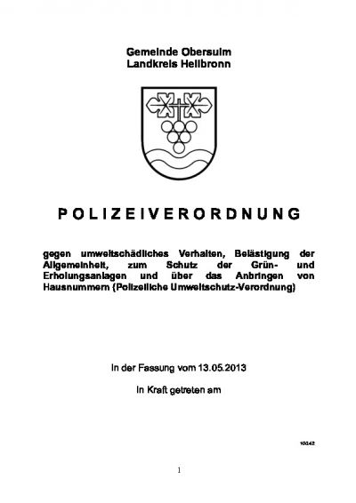 Polizeiliche Umweltschutz-Verordnung