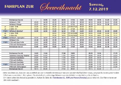 Seeweihnacht Fahrplan Shuttle