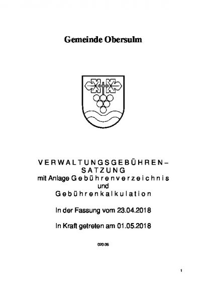 Verwaltungsgebührensatzung