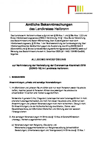 Allgemeinverfügung Hotspot 10.12.2020