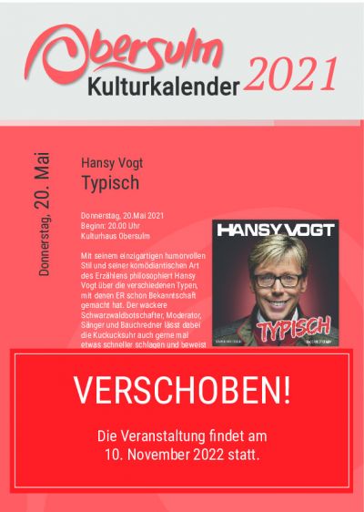 ABGESAGT: Hansy Vogt-Typisch