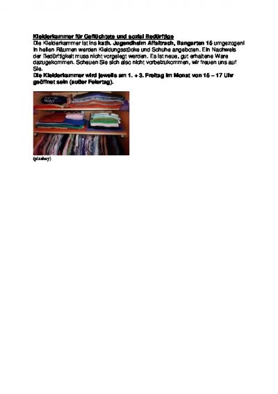 Kleiderkammer Flyer