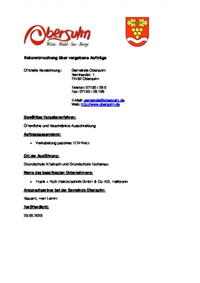 Digitalisierung GS Affaltrach und Eschenau