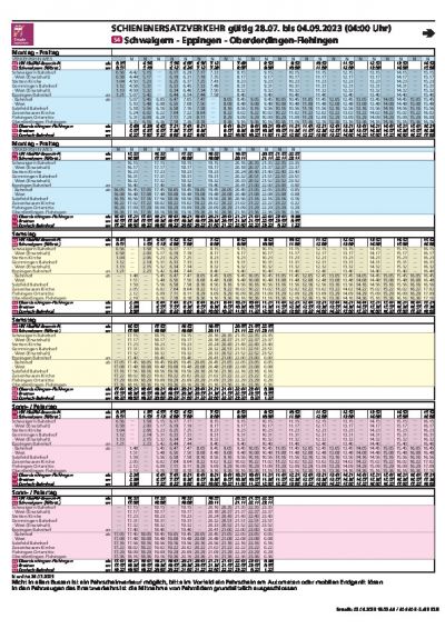 SEV Fahrplan