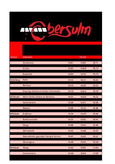 Fahrplan Bürgerbus