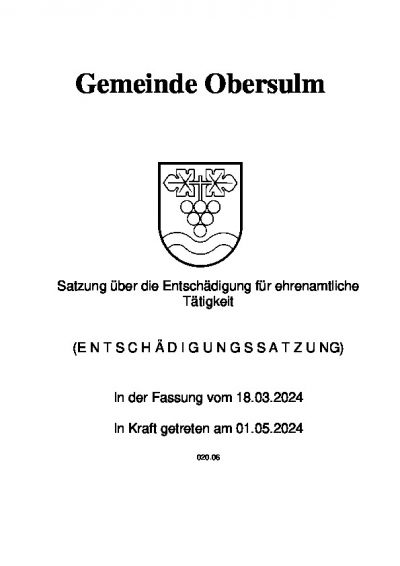 Entschädigung für Ehrenamtliche Tätigkeit
