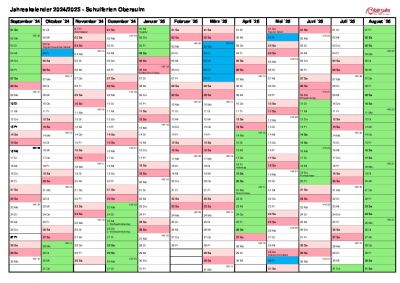 Ferienplan 2024/25