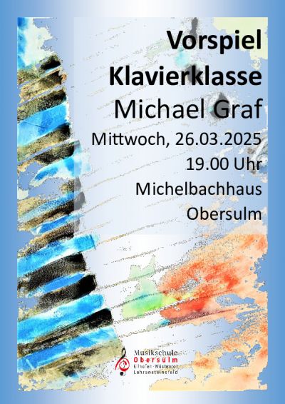 Plakat Vorspiel Klavierklasse Michael Graf