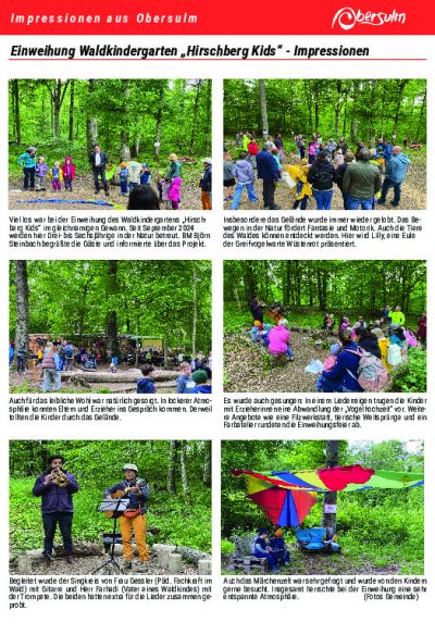Einweihung Waldkindergarten Hirschbergkids