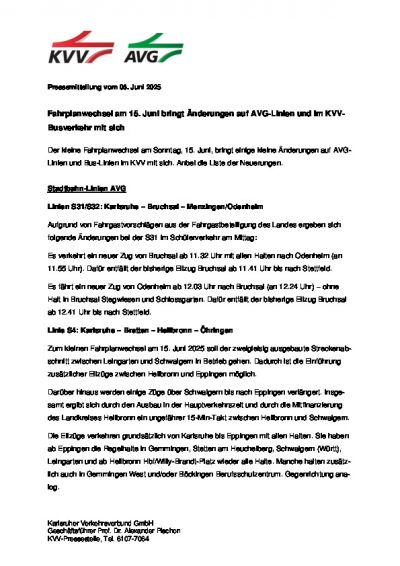 Pressemitteilung vom 06. Juni 2025