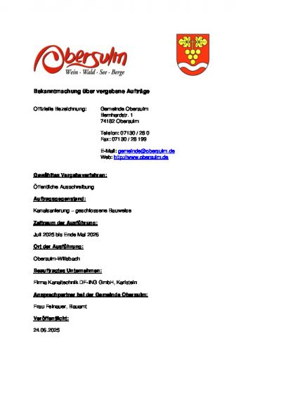 Kanalsanierung geschlossen