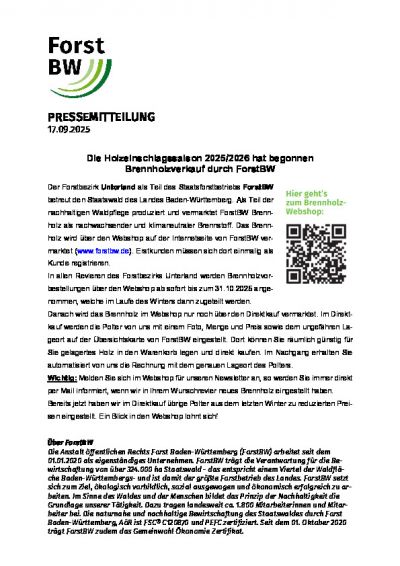 Pressemitteilung ForstBW