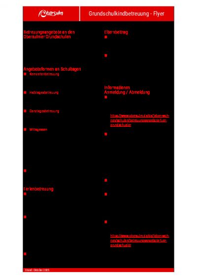 Flyer Schulkindbetreuung