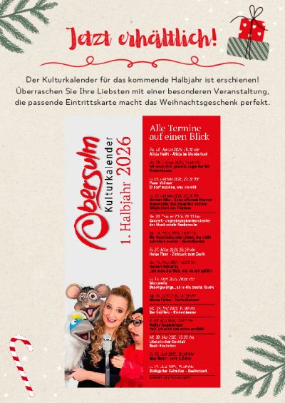 Kulturkalender 2026 jetzt erhältlich!