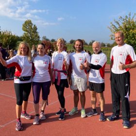  – Auch ein Team der Gemeinde Obersulm lief ein kurzes Stück bis zur Grundschule Affaltrach mit.