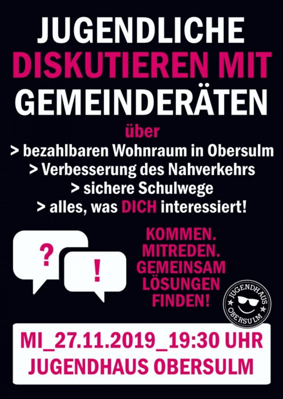 Jugendliche diskutieren mit Gemeinderäten