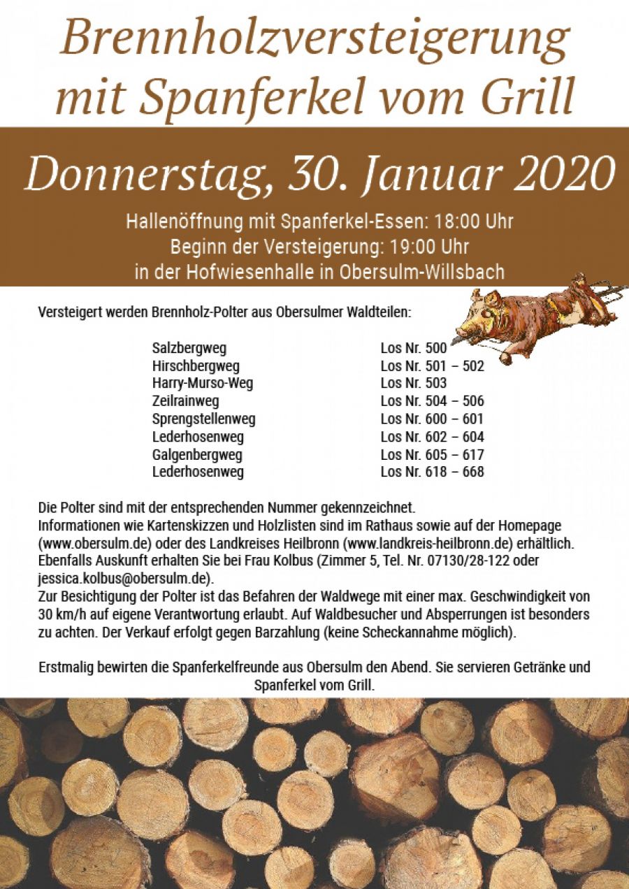 Brennholzversteigerung 2020