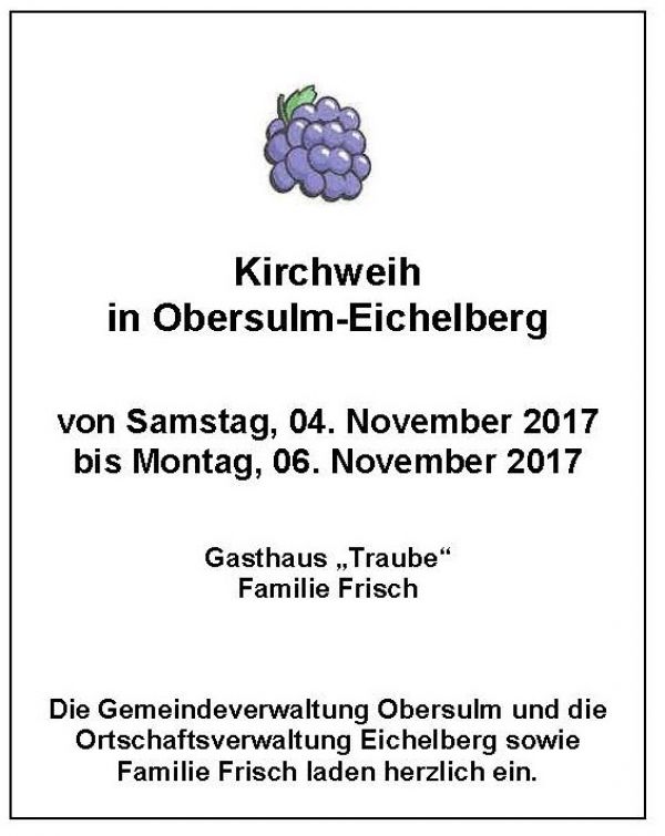 Kirchweih in Eichelberg