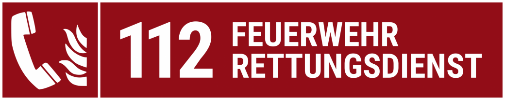 Feuerwehr/Rettungsdienst: 112