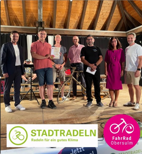  – Siegerehrung STADTRADELN: Biker vom Berg meiste KM/pro Kopf im Team