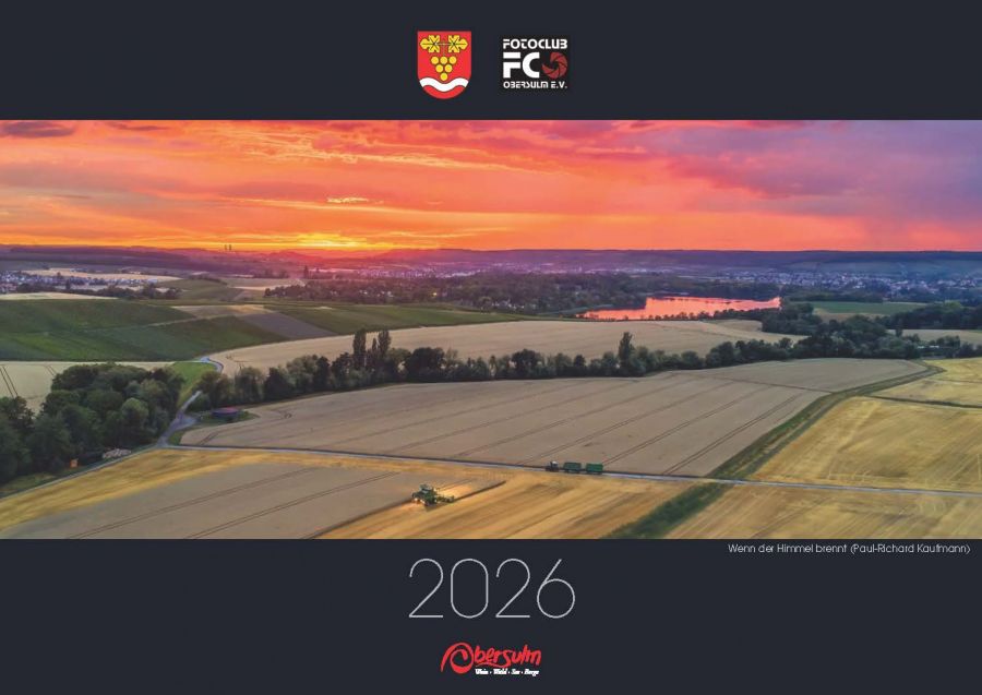  – Titelbild des Fotokalenders 2026 „Der Himmel brennt“ von Paul-Richard Kaufmann
