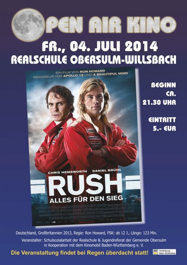 Open Air-Kino mit &bdquo;Rush &ndash; Alles für den Sieg&ldquo;