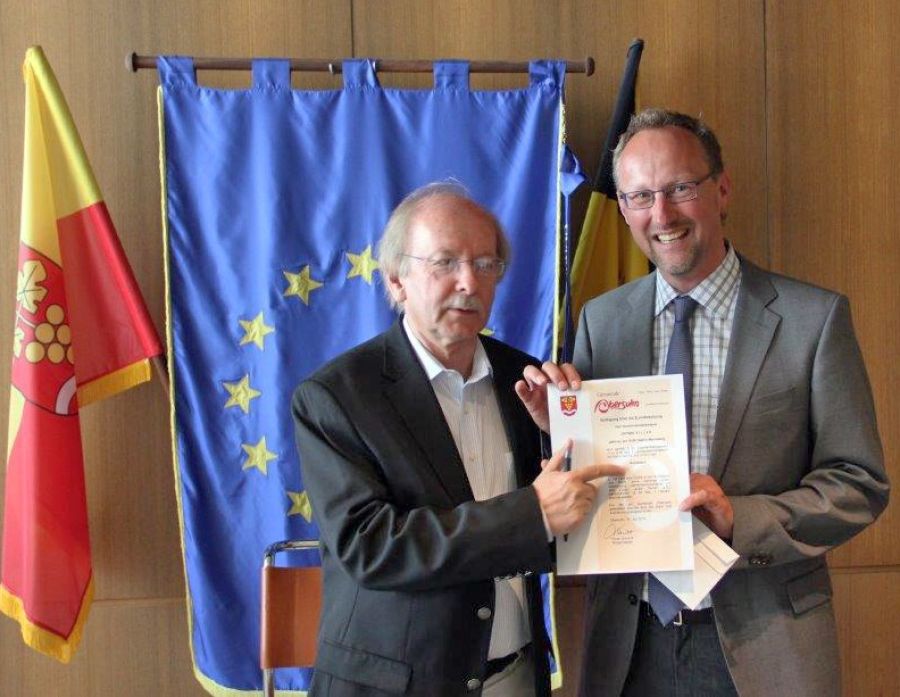 Ortwin Siller und Bürgermeister Schmidt