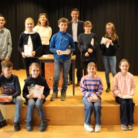  – Siegerehrung im Kultursaal der Gemeinde Obersulm (Foto: Gemeindebücherei)