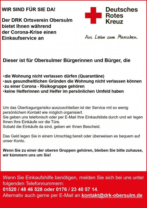 DRK Obersulm Einkaufsservice DRK Obersulm Einkaufsservice