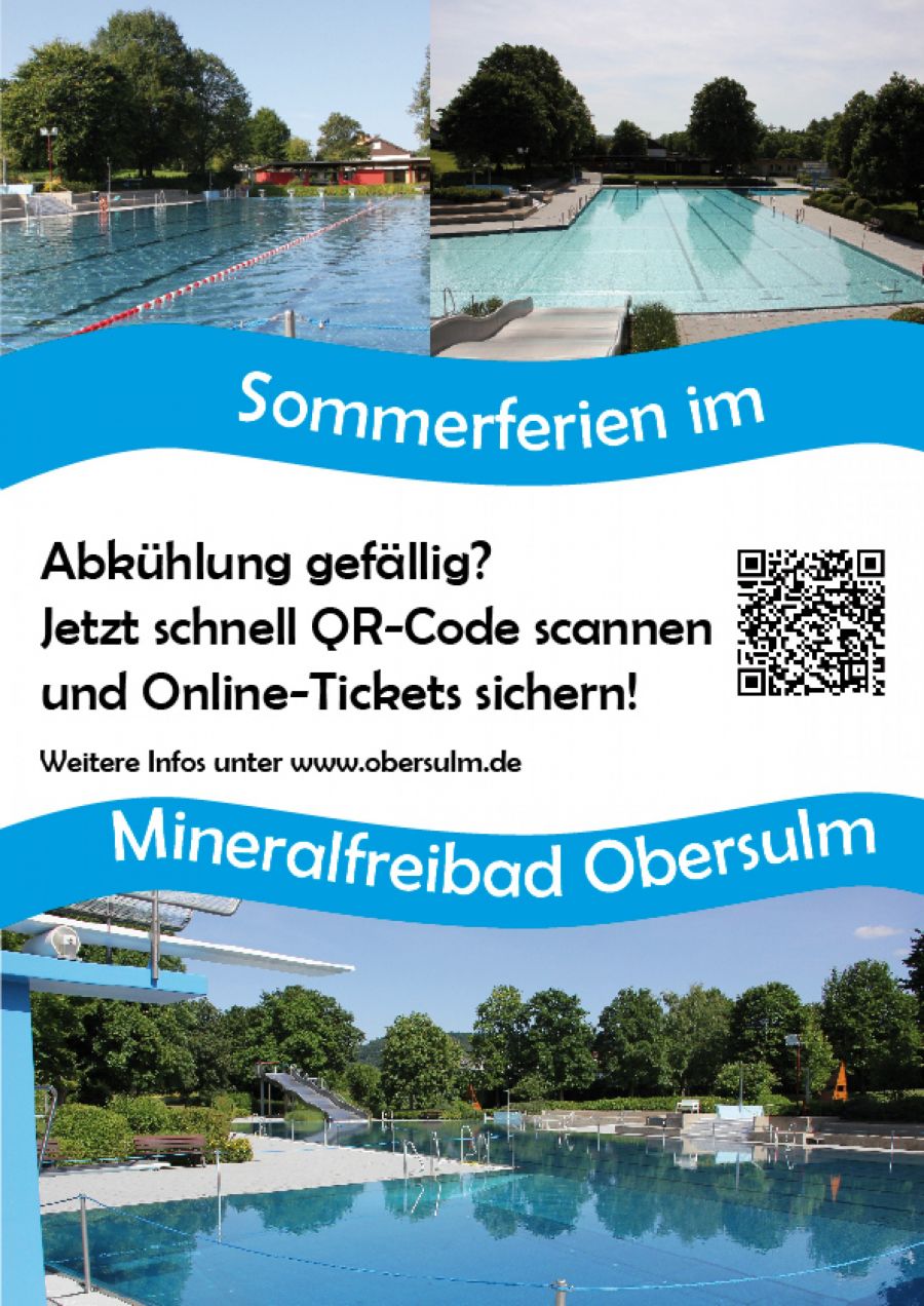 Plakat Freibad Sommerferien