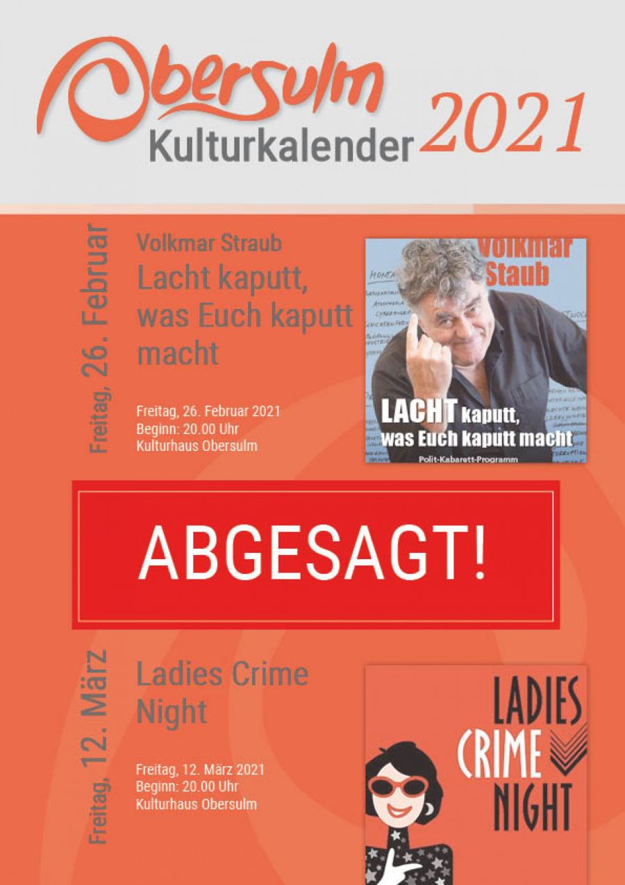 Veranstaltungen am 26.02.2021 und 12.03.2021
